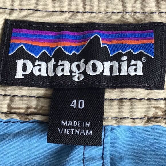 Patagonia Navy and Light Blue Board Short Swim Trunks - Picture 6 of 8